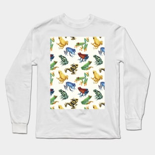 Frogs on natural white Long Sleeve T-Shirt